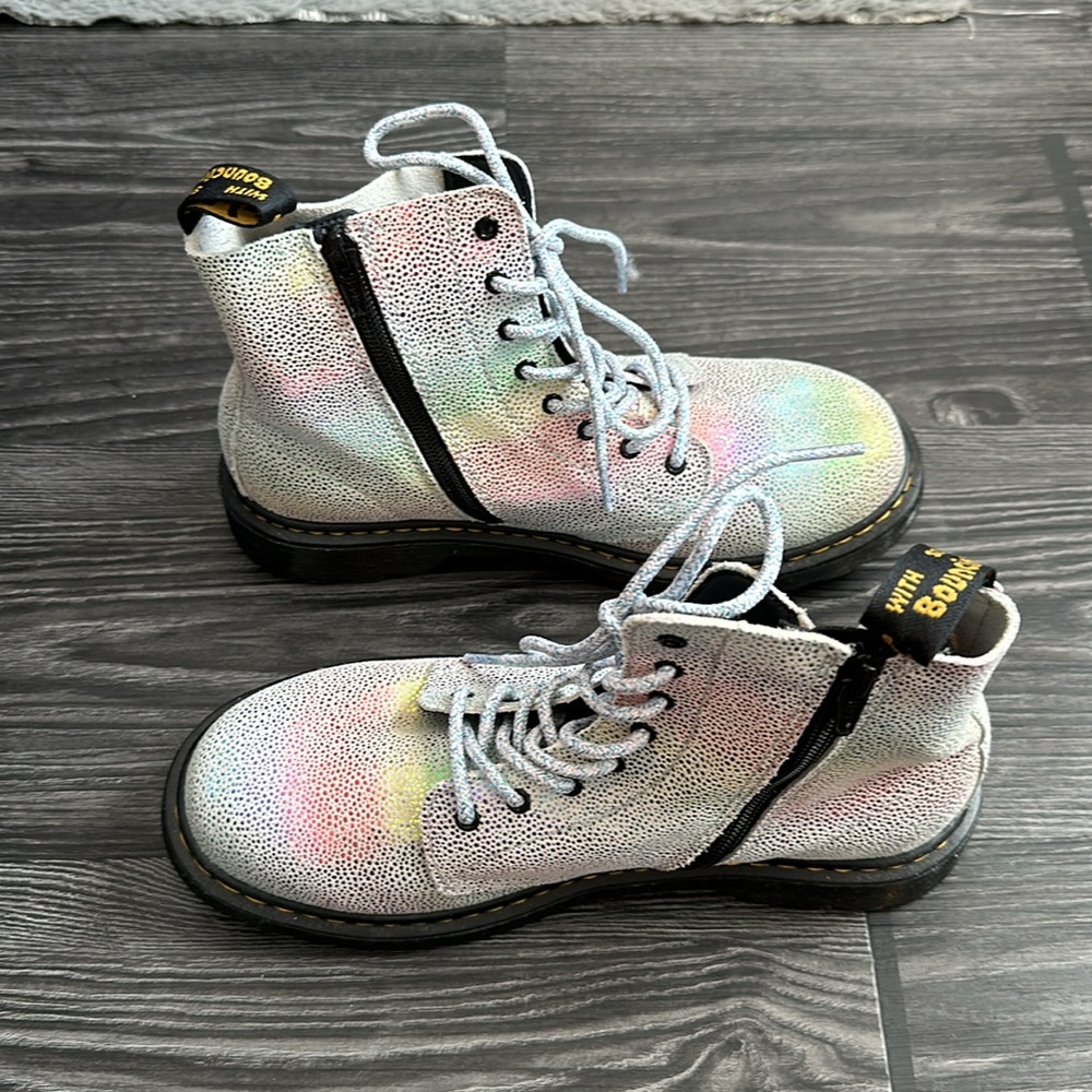 Never worn Dr Martins rainbow holographic boots size 7